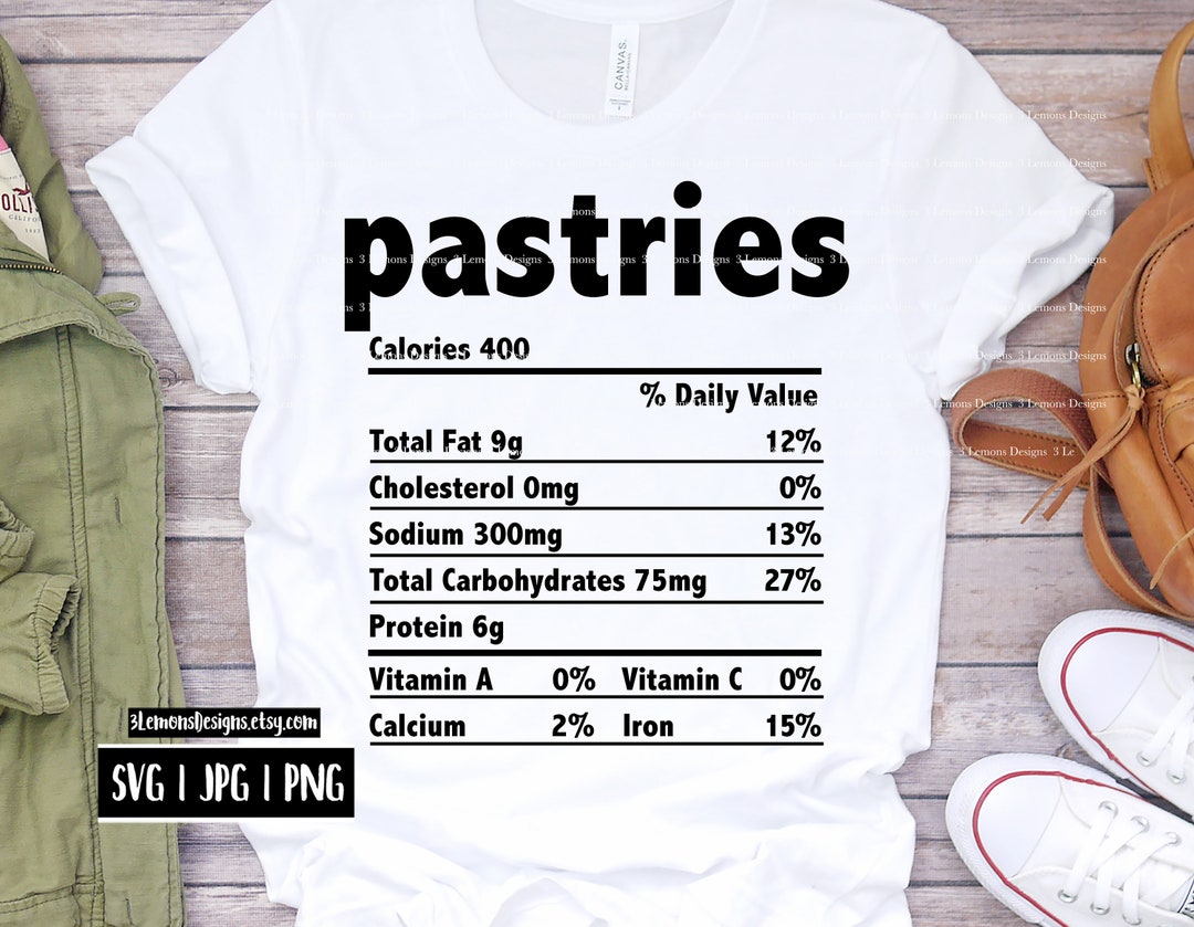 Pastries Nutrition Facts Svg Thanksgiving Christmas Food Svg Etsy