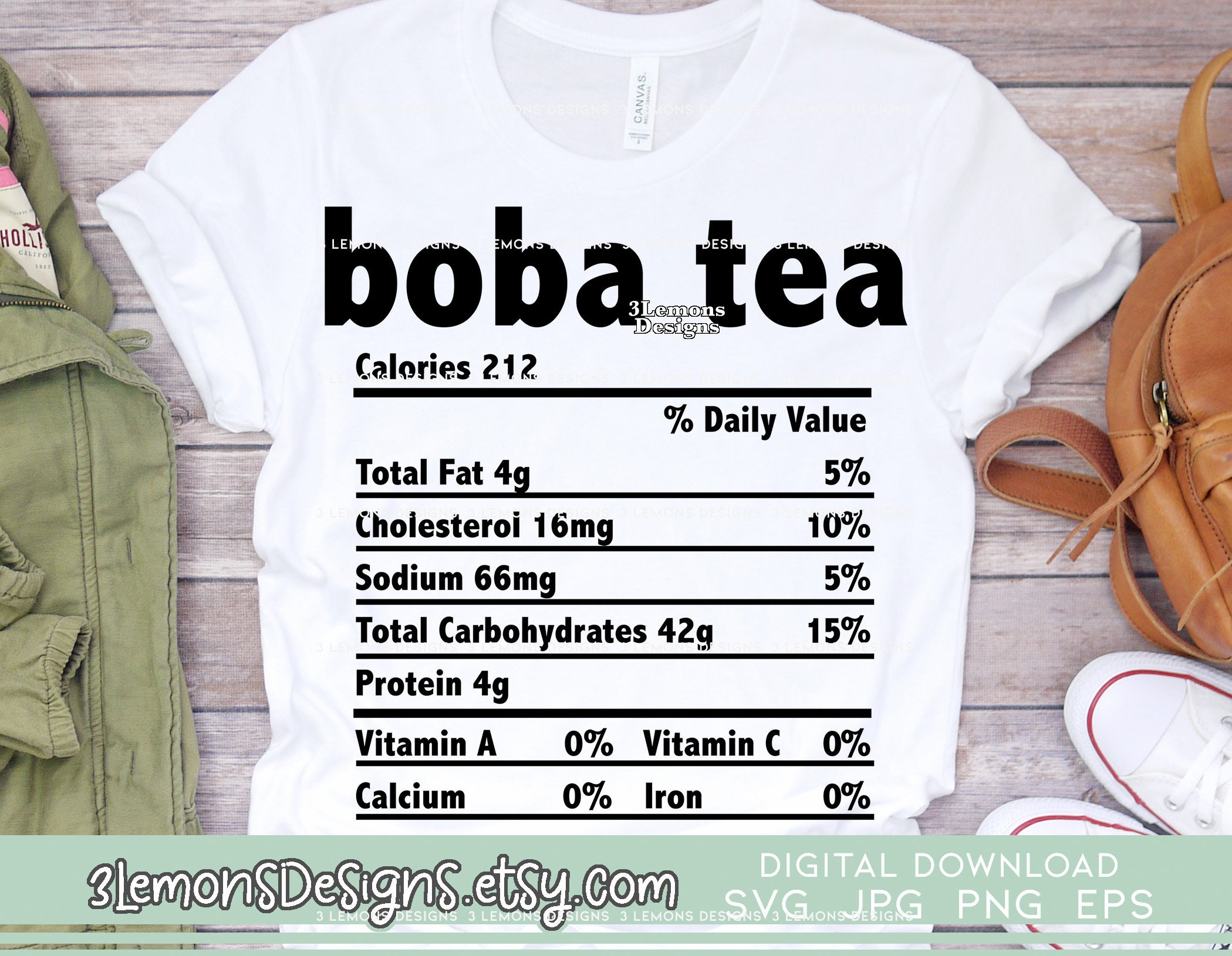 Boba Tea Nutrition Facts Svg Bubble Tea Shirt Design Funny Etsy Israel