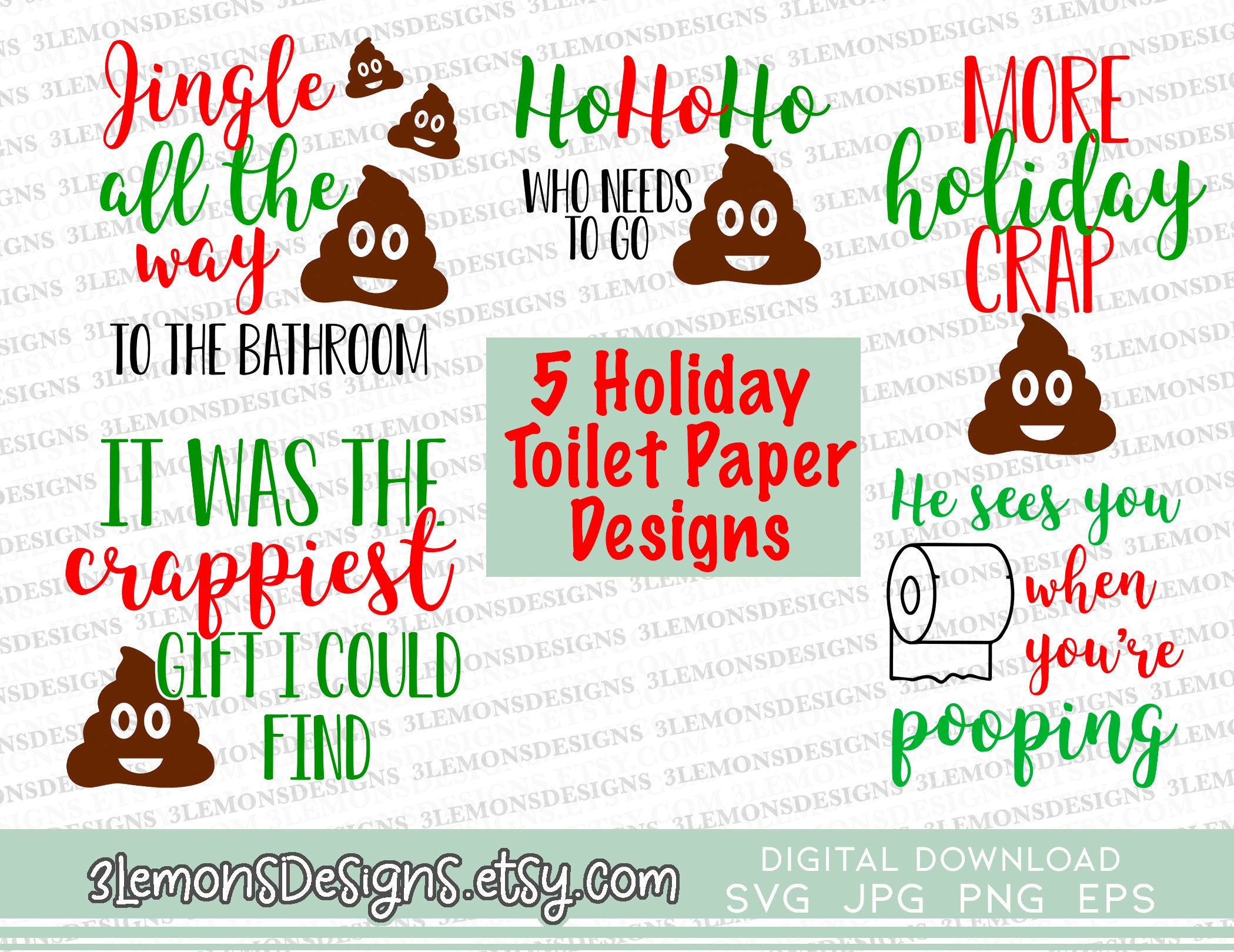 Christmas Toilet Paper Funny Sayings Svg Gag Gifts Toilet Etsy