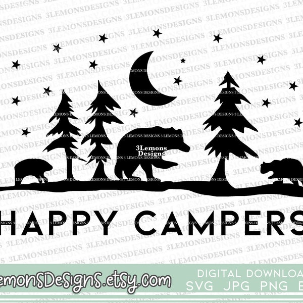 Family Camping Bucket Light Svg Etsy
