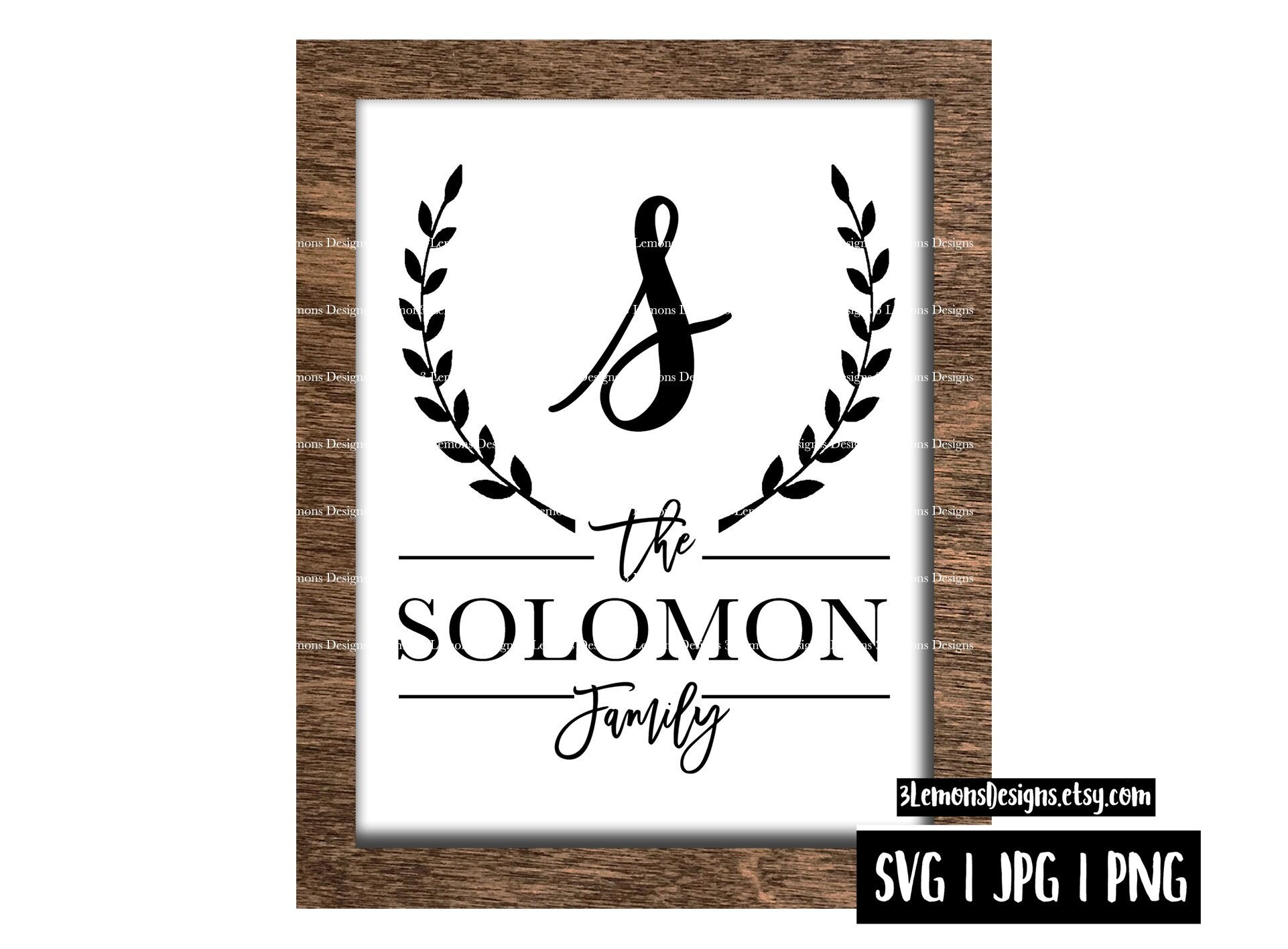 Download Last name SVG file monogram laurel svg family name farmhouse | Etsy