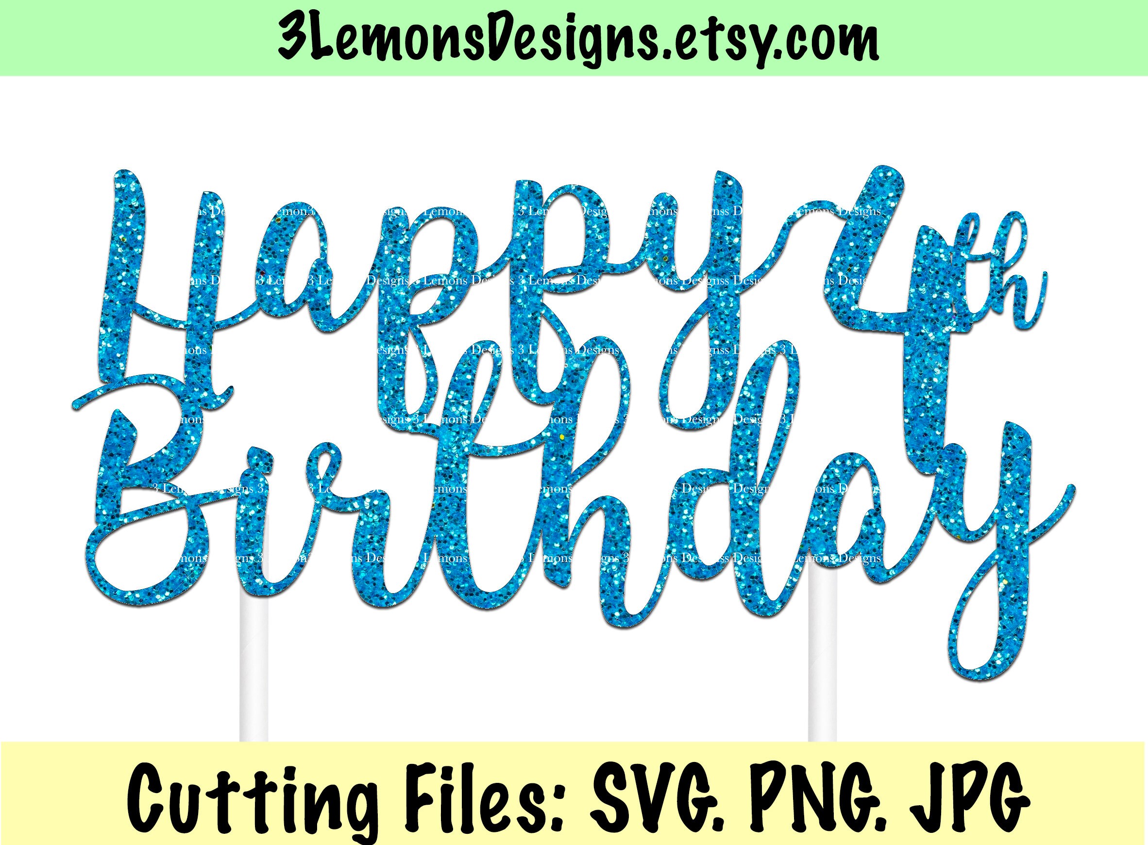 wood cardstock cake topper cricut silhouette Birthday Cake Topper SVG