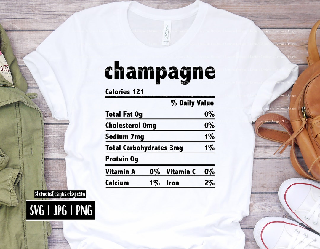 Champagne Nutrition Facts Svg, Thanksgiving Christmas Dinner Shirt