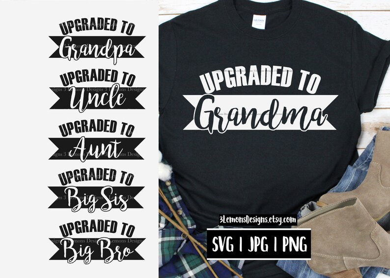 Download Pregnancy announcement svg bundle upgraded to grandma ...
