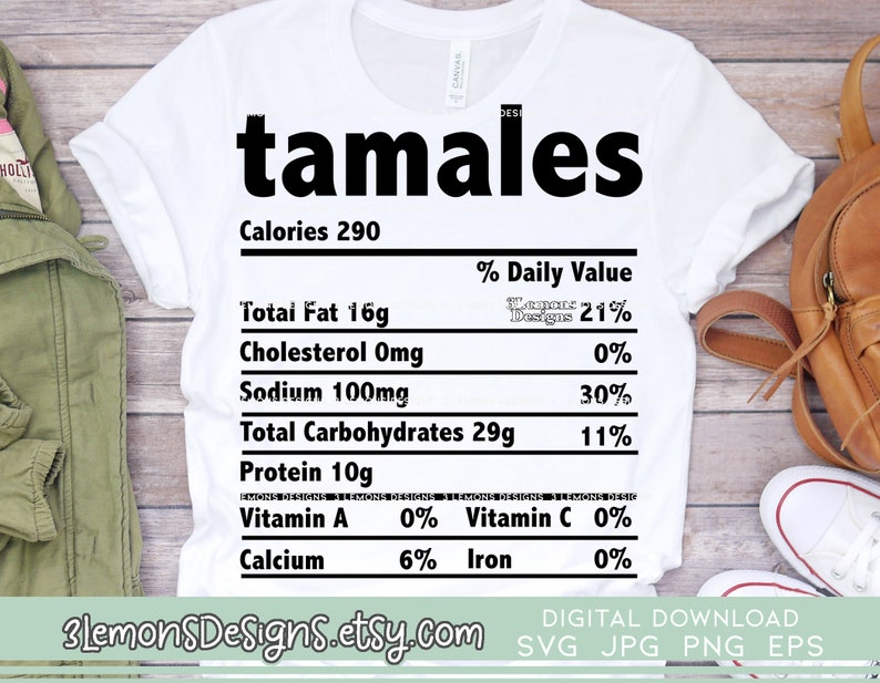 Tamales Nutrition Facts Svg Thanksgiving Christmas Food Svg Etsy