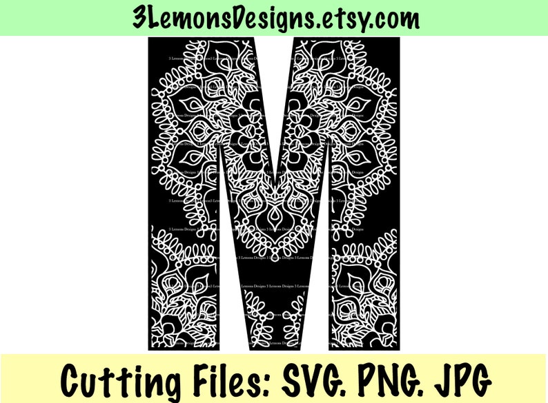 Download Mandala Letter M Svg Styled Letter Monogram Last Name Etsy