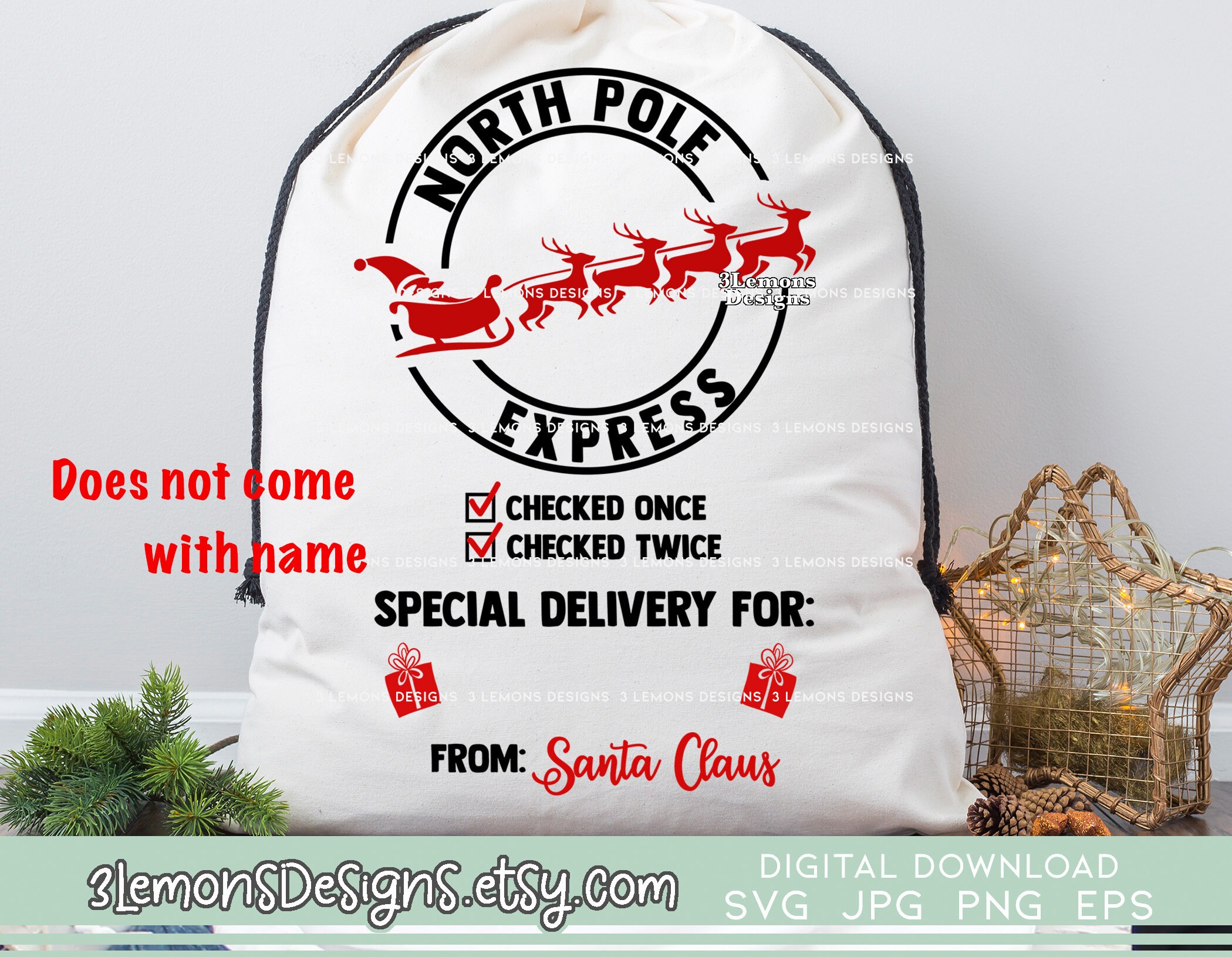 Santa Bag SVG Santa Sack SVG Christmas Present Bag Svg - Etsy Australia