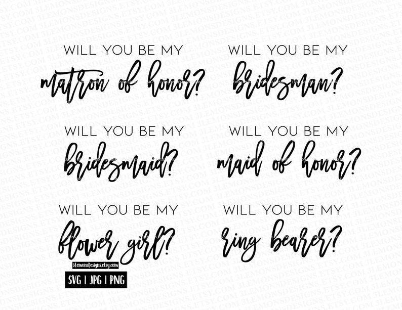 Download Will you be my bridesmaid bundle SVG bridesmaid proposal ...