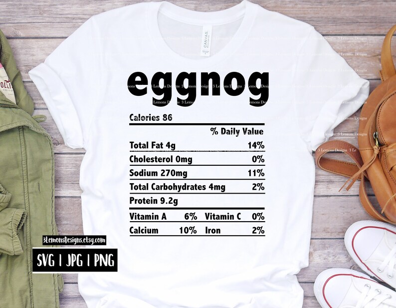 Eggnog Nutrition Facts Svg Food Nutrition Facts Svg Etsy