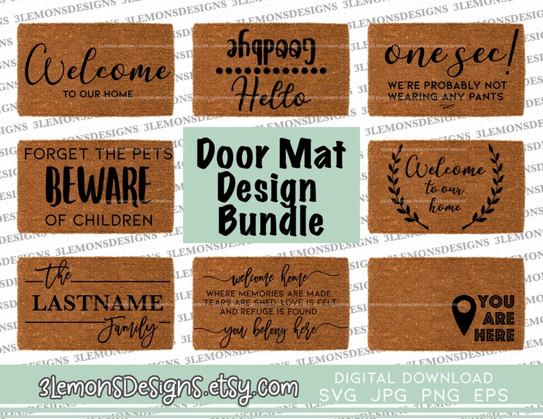 Download Doormat svg bundle door mat front door mat door mat stencil | Etsy