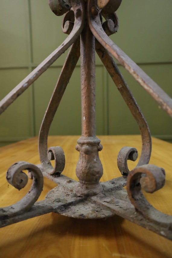 Old Wrought Iron Lamp Foot - image 2