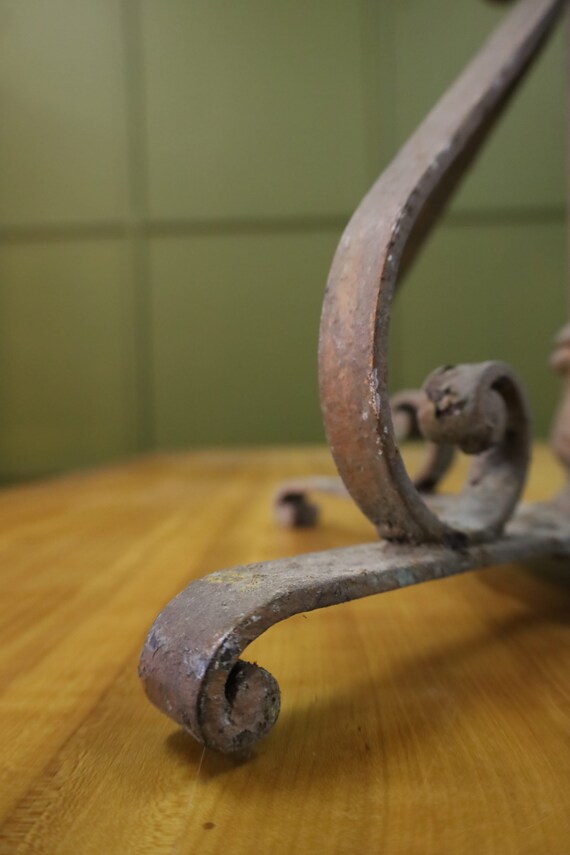 Old Wrought Iron Lamp Foot - image 6