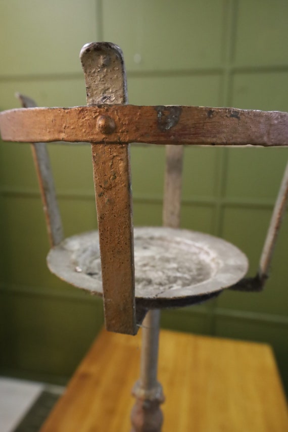 Old Wrought Iron Lamp Foot - image 4