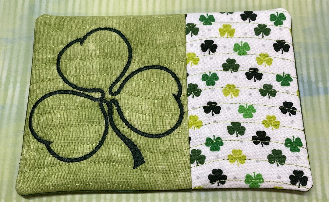 Single Shamrock Design - Mug Rug, Coaster - Etsy