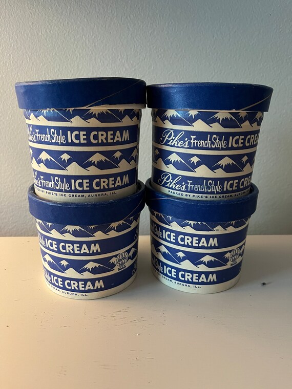Set of 4 Vintage Ice Cream Containers Etsy