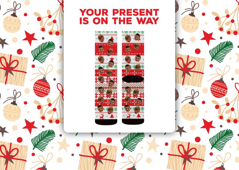 Christmas Custom Face Photo Socks Picture on a Sock Personalized Sock Funny Gift Socks for Christmas Custom Socks Unique custom gift