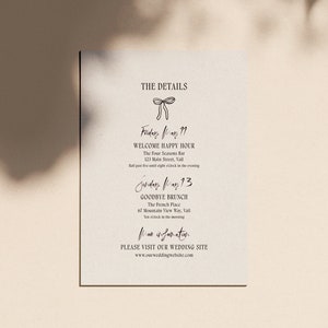 Cartão de detalhes de casamento de arco moderno, convite de casamento com arcos, convites de casamento com arcos, cartões de detalhes de casamento de arco artístico desenhados à mão, B01