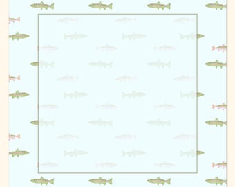 Hand gezeichneter Regenbogen Forelle Fisch Notizblock, Forelle Schreibtisch Notizblock, Natur Notizblock, Angeln Notizblock, Aquarell Fisch Notizblock, Fischer Geschenk