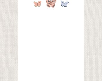 Hand Drawn Butterflies Notepad, Personalized Notepad Gifts, Butterfly Notepads, Notepad with Name, Custom Notepad, Monogram Notepad Gift
