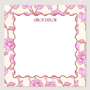 Hand gezeichnetes Blumennotizblock, personalisiertes Blumennotizblockgeschenk, kundenspezifischer Notizblock, Notizblock mit Name, kundenspezifischer Notizblock, monogrammiert Notizblock Geschenk