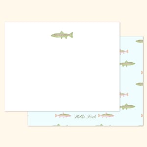 Rainbow Trout Stationery Set, Fishing Stationery Cards Set, Stationery, Watercolor Stationery, Fishing Gift Set, Hand Painted Trout Notecard