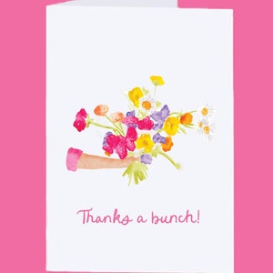 Thank You Cards Boxed Set, Thank You Stationery, Flower Bouquet Card, Thank You Card, Watercolor Hand Painted Boxed Cards Set Thank You Card