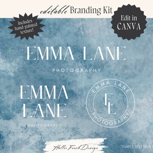 Branding Kit Canva Edit Yourself, Brand Kit, Logo Branding Kit, Canva Logo Template, Modern Logo, Business Logo, Photographer Logo, Texture