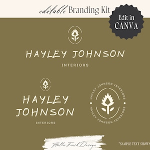 Rustic Hand-Drawn Logo Design, Premade Custom Logo Design, Creative Small Business Branding Logo, Canva Brand Kit, Custom Illustration Logo