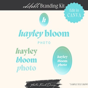 Canva Branding Kit, Logo Branding Kit, Premade Logo Design, Modern Logo, Watermark Logo, Small Business Logo, Edit Yourself Branding Kit
