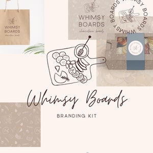 Charcuterie Board Logo, Cheese Logo, Food Logo, Handdrawn Graze Board Logo, Catering Logo, Small Business Logo, Cheese Board Logo Canva Kit