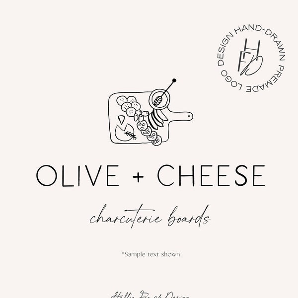 Handdrawn Cheese and Charcuterie Logo, Charcuterie Board Logo, Cheese Logo, Food Logo, Catering Logo, Picnic Business, Grazing Board Logo