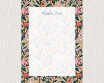 Personalisierte Notizblock Geschenke, Notizblock mit Namen, Einweihungsparty Geschenk, Elegantes Chinoiserie Briefpapier