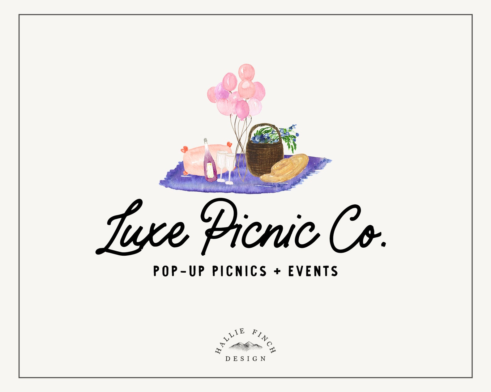 Picnic Logo Picnic Company Logo Charcuterie Logo Wine and Etsy