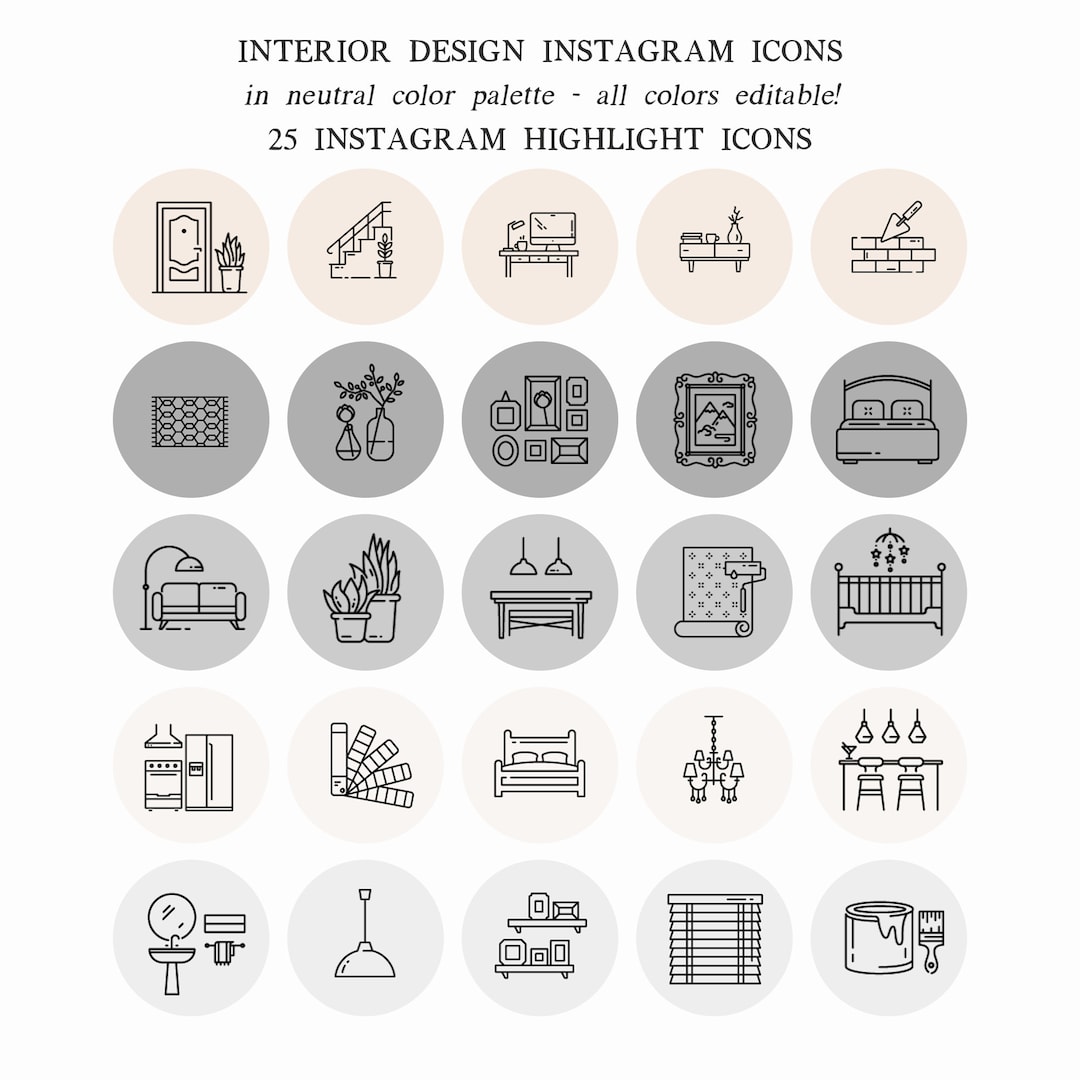 Interior Design Instagram Highlight Covers Instagram Icons - Etsy