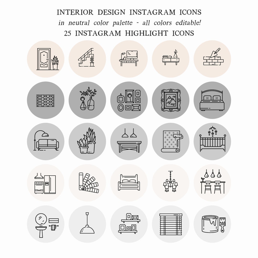 Interior Design Instagram Highlight Covers Instagram Icons - Etsy