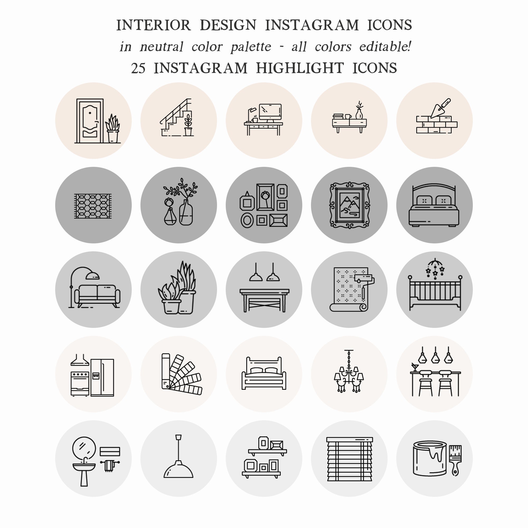Interior Design Story Instagram Story Icons Lifestyle Blogger Home Decor Icons Instagram Highlight Icons Interior Design Highlights