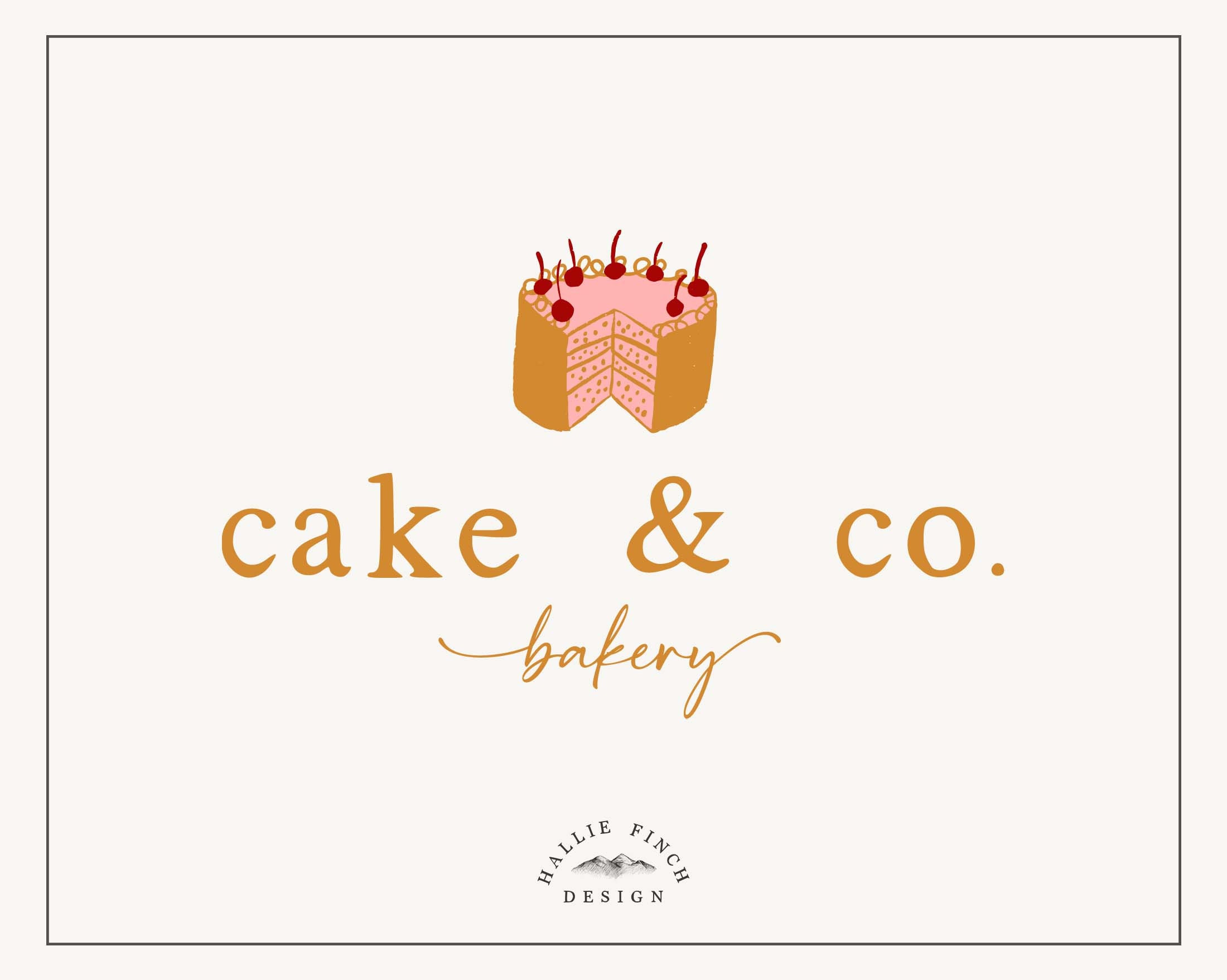 Whimsical Cake Logo Bakery Logo Cake Logo Wedding Cake | Etsy Canada