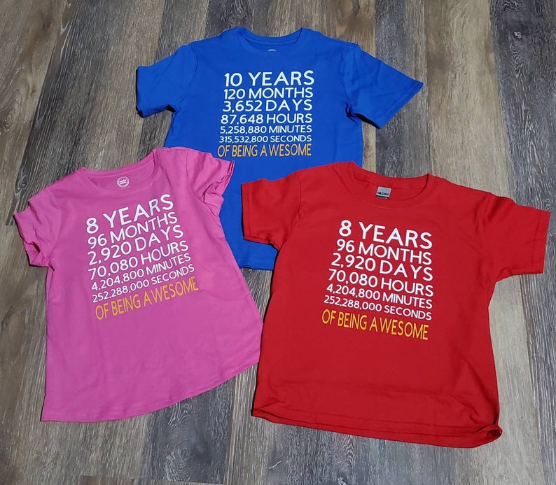 Years Months Days Hours Minutes Seconds OF BEING AWESOME Etsy