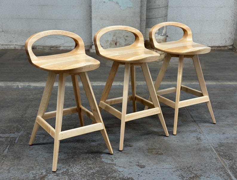 Tabouret de bar pivotant moderne Mid-Century : tabouret de bar avec siège de tracteur, fabriqué aux États-Unis image 4