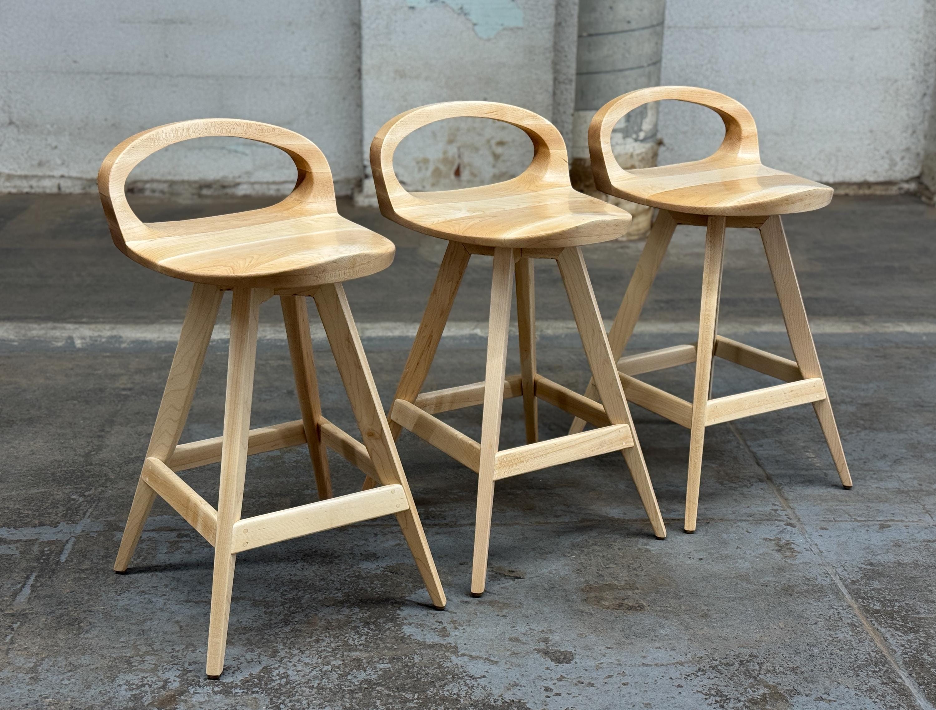 Mid Century Modern Swivel Counter Stool: Tractor Seat Bar Stool