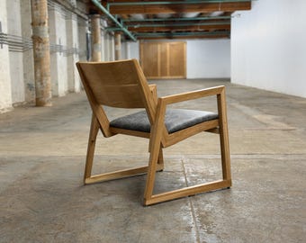 Modern Lounge Chair, Solid Wood Accent Armchair, Minimalist Living Room Seating, Handmade Furniture