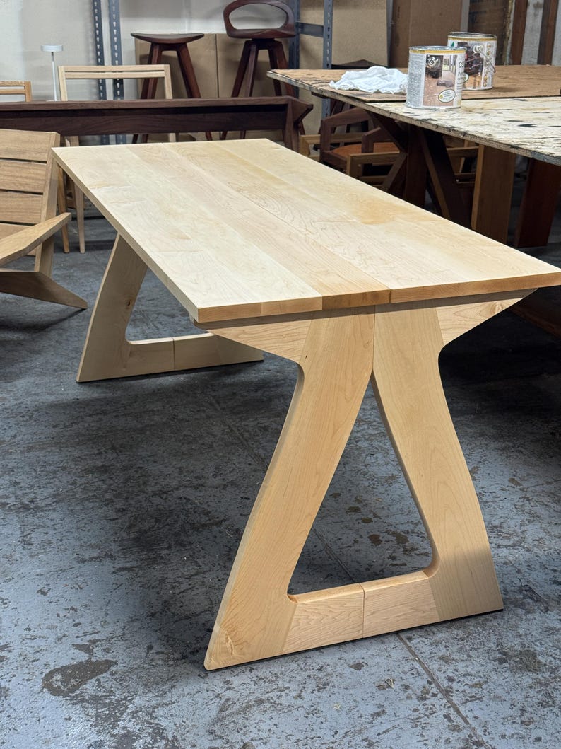 Handmade Drop-Leaf Console Table: Mid-Century Modern Sofa Table, USA made Bild 16
