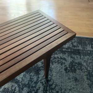 Mid-century Modern Bench, Solid Wood Bench, Dining Set Bench image 1