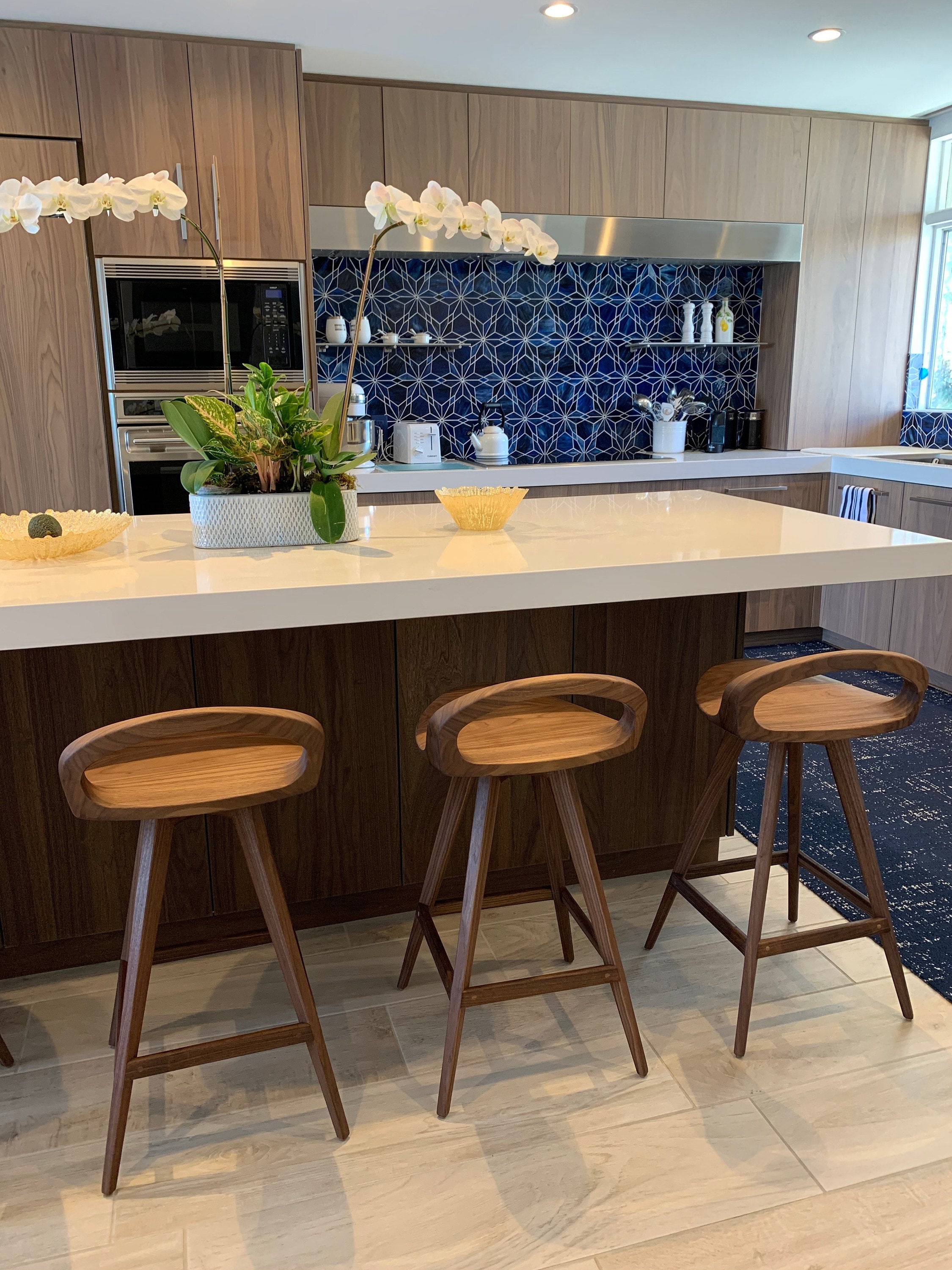 Mackin wooden swivel bar stool deals