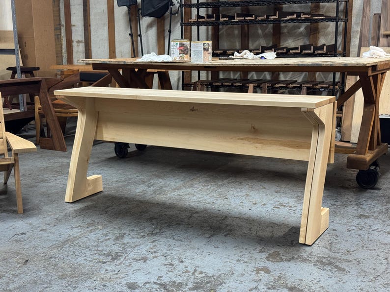 Handmade Drop-Leaf Console Table: Mid-Century Modern Sofa Table, USA made Bild 17