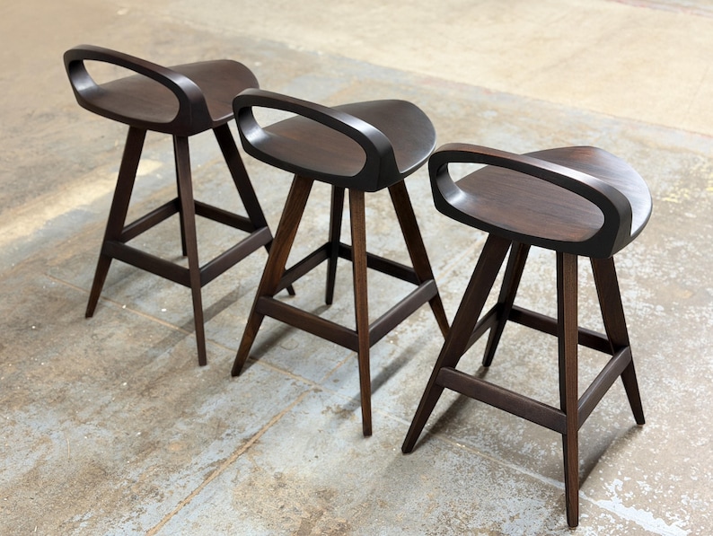 Tabouret de bar pivotant moderne Mid-Century : tabouret de bar avec siège de tracteur, fabriqué aux États-Unis image 2
