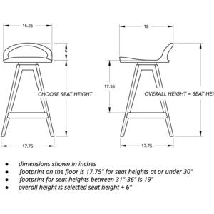 Tabouret de bar pivotant moderne Mid-Century : tabouret de bar avec siège de tracteur, fabriqué aux États-Unis image 8