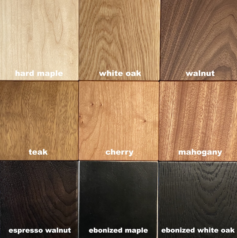 photo of finished solid wood samples made in the USA by Marco Bogazzi