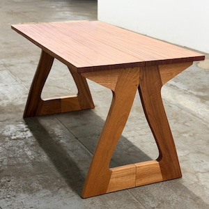 Handmade Drop-Leaf Console Table: Mid-Century Modern Dining Table, USA made