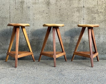 Modern Outdoor Barstool / Counter Stool in teak / mahogany